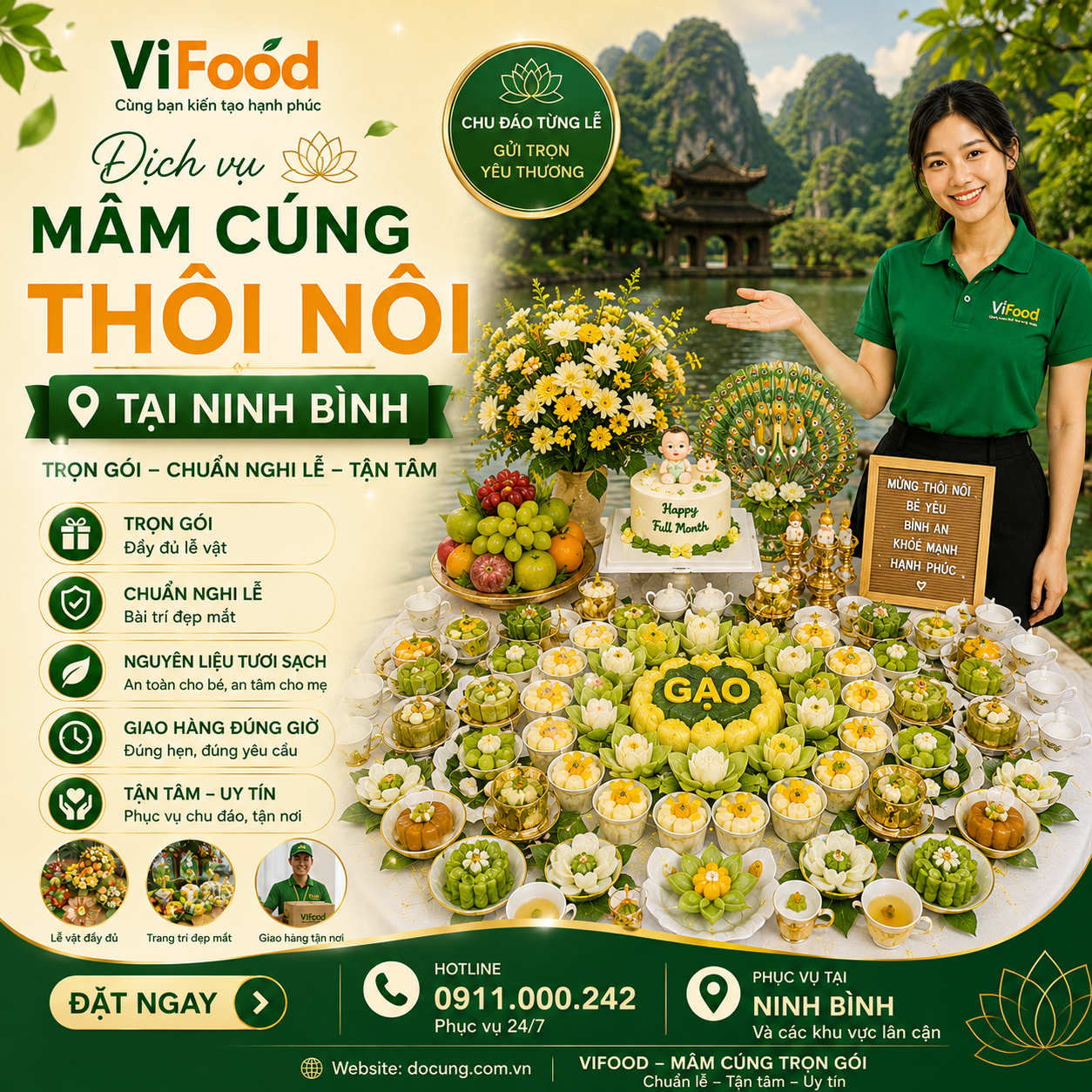 Dịch Vụ Mâm Cúng Thôi Nôi Nhanh Chóng, Tiện Lợi Tại Ninh Bình