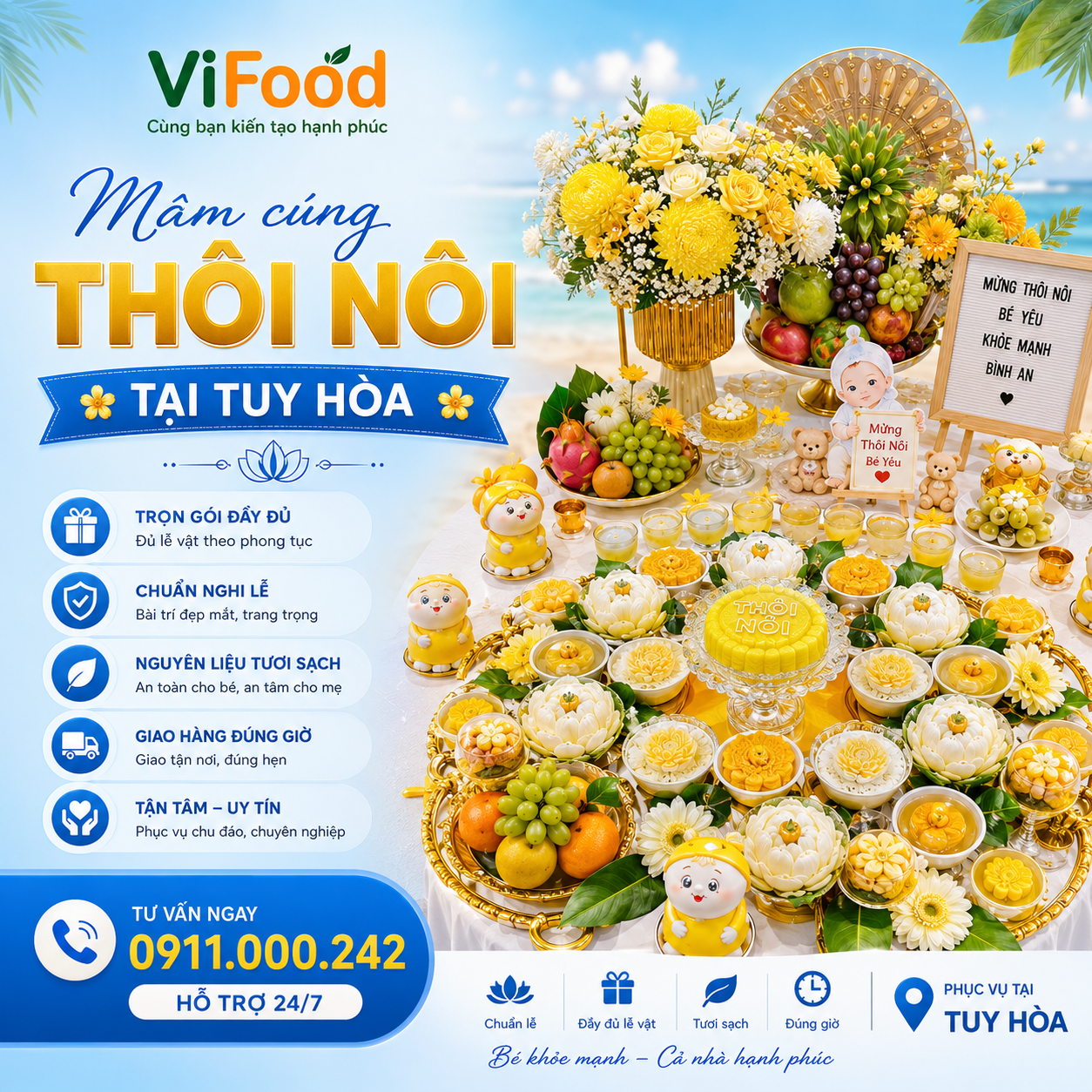 Dịch Vụ Mâm Cúng Thôi Nôi Uy Tín, Chuyên Nghiệp Tại Tuy Hòa