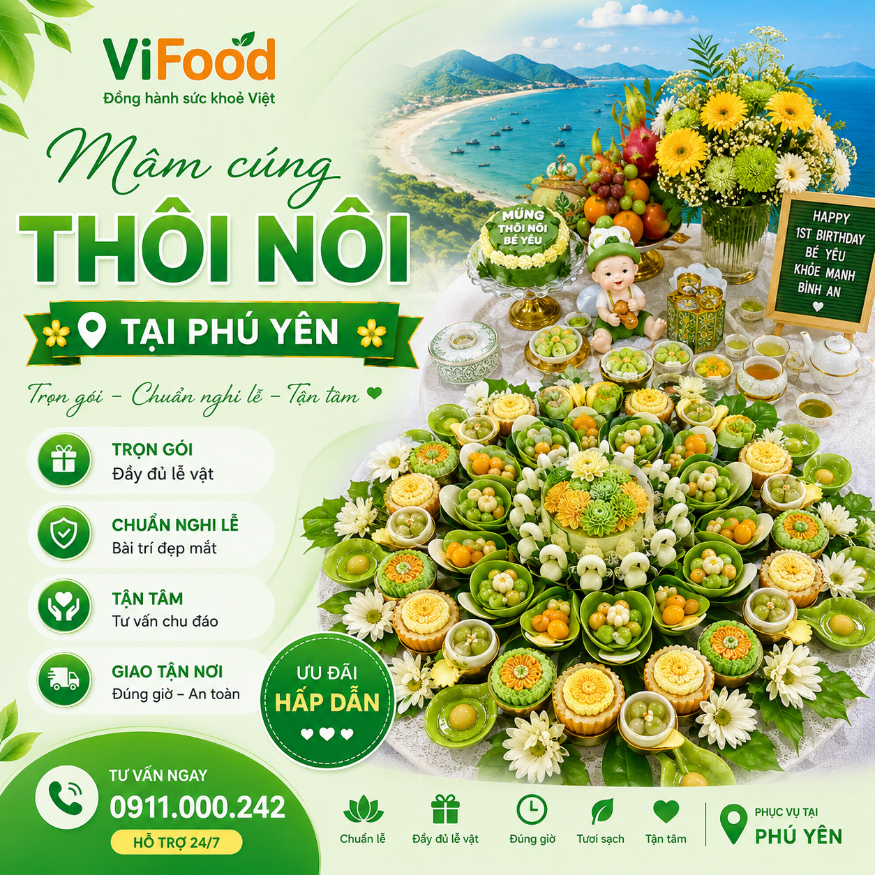 Mâm Cúng Thôi Nôi Đẹp Mắt – Chuẩn Phong Tục Ba Miền Tại Phú Yên