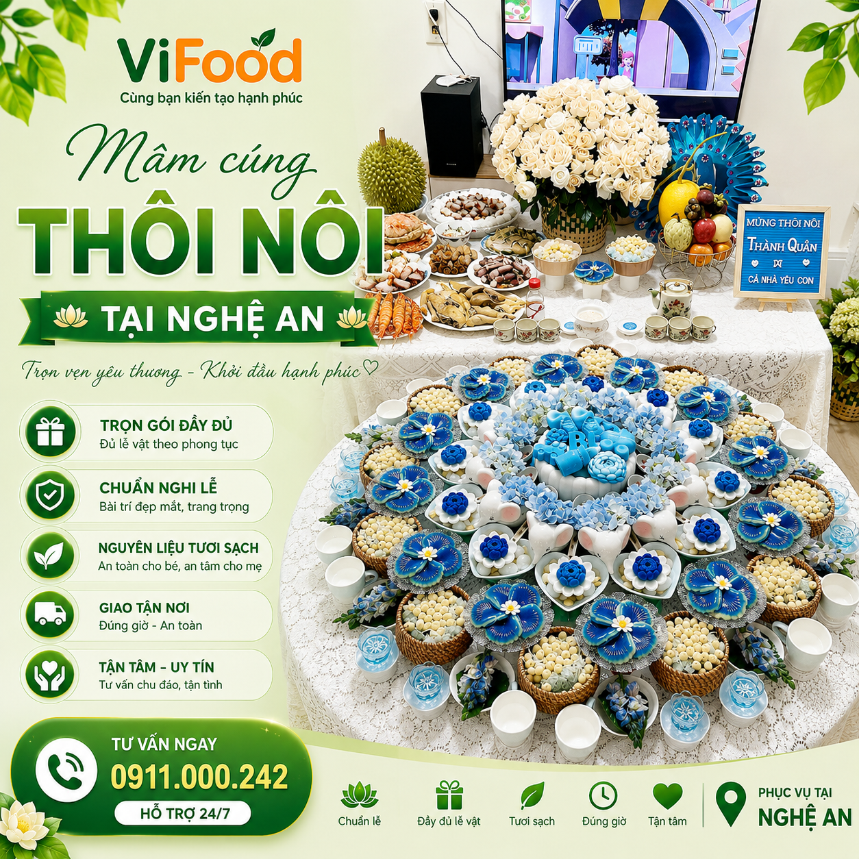 Dịch Vụ Làm Mâm Cúng Thôi Nôi Theo Yêu Cầu Tại Nghệ An