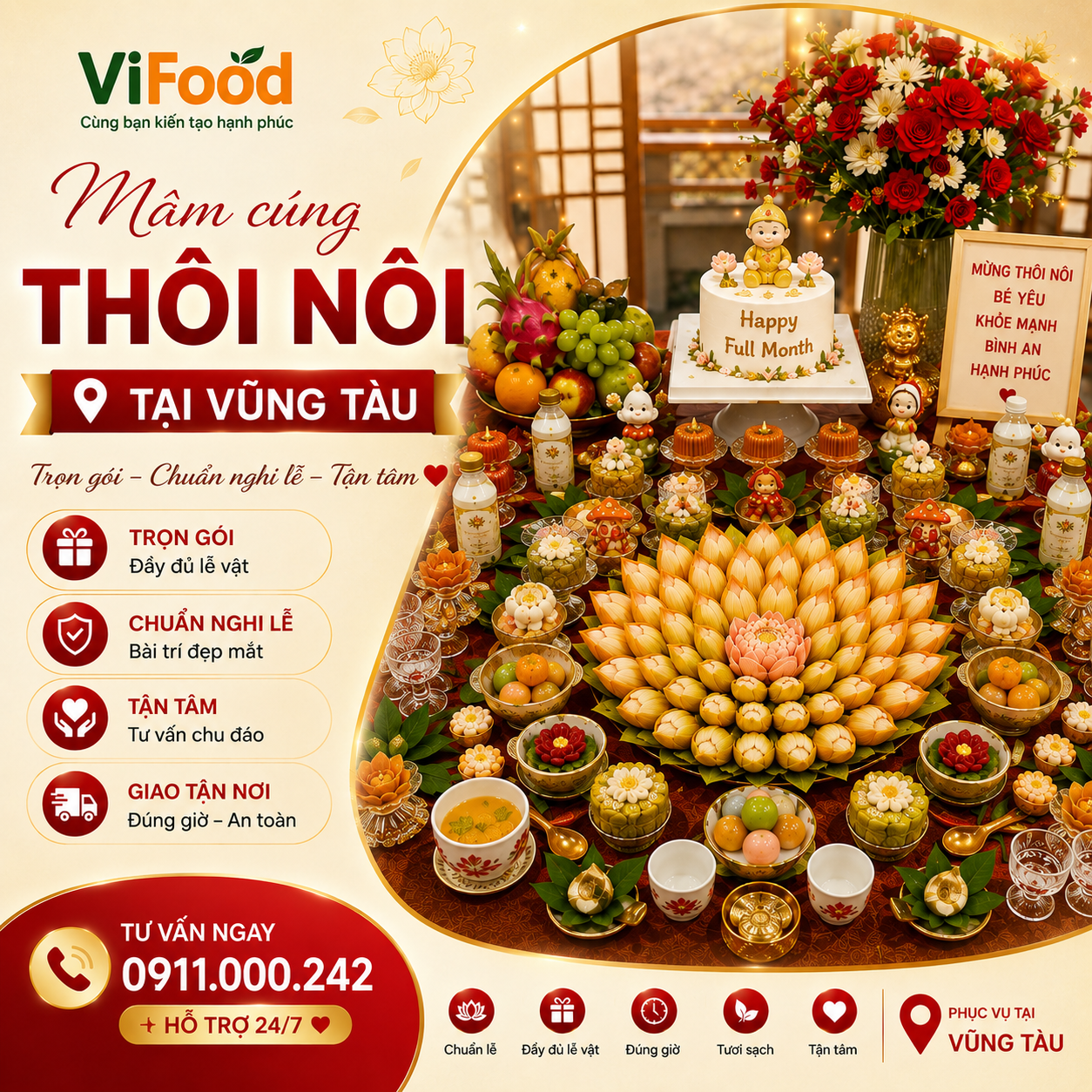 Đặt Mâm Cúng Thôi Nôi Online Dễ Dàng, Nhanh Chóng Tại Vũng Tàu