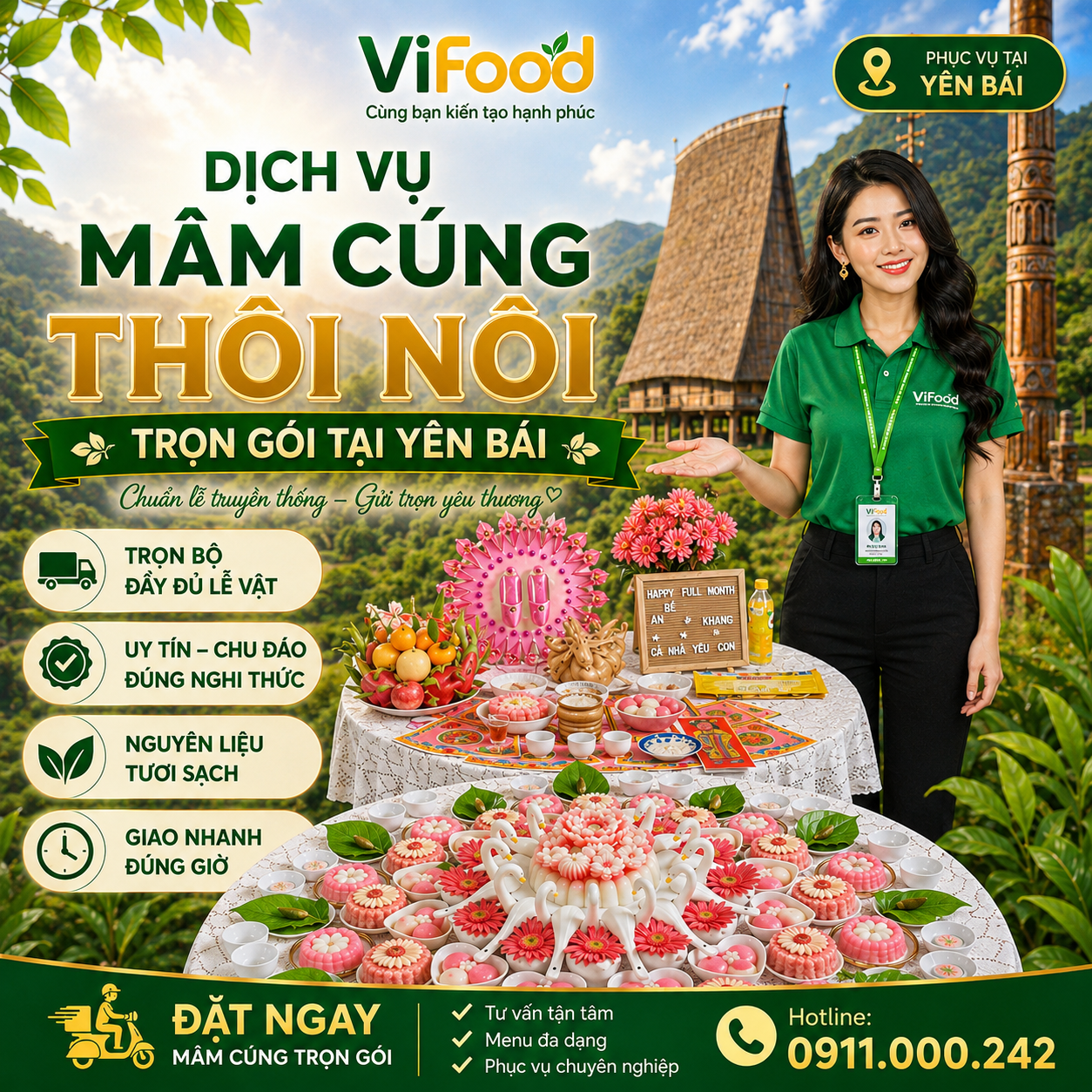Mâm Cúng Thôi Nôi Tại Yên Bái – Đẹp, Đầy Đủ, Tiện Lợi