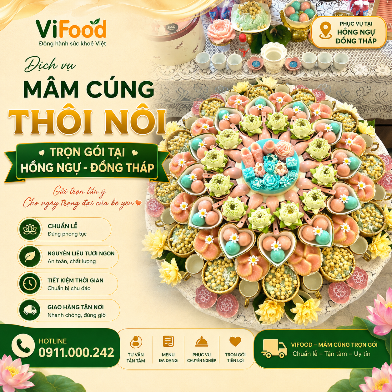 Dịch Vụ Chuẩn Bị Mâm Cúng Thôi Nôi Chất Lượng, Tiện Lợi Tại Hồng Ngự