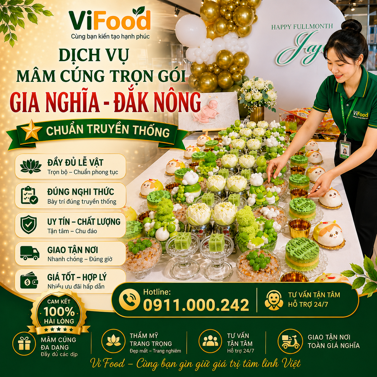 Mâm Cúng Thôi Nôi Tại Gia Nghĩa - Đắk Nông – Đẹp, Đầy Đủ, Tiện Lợi