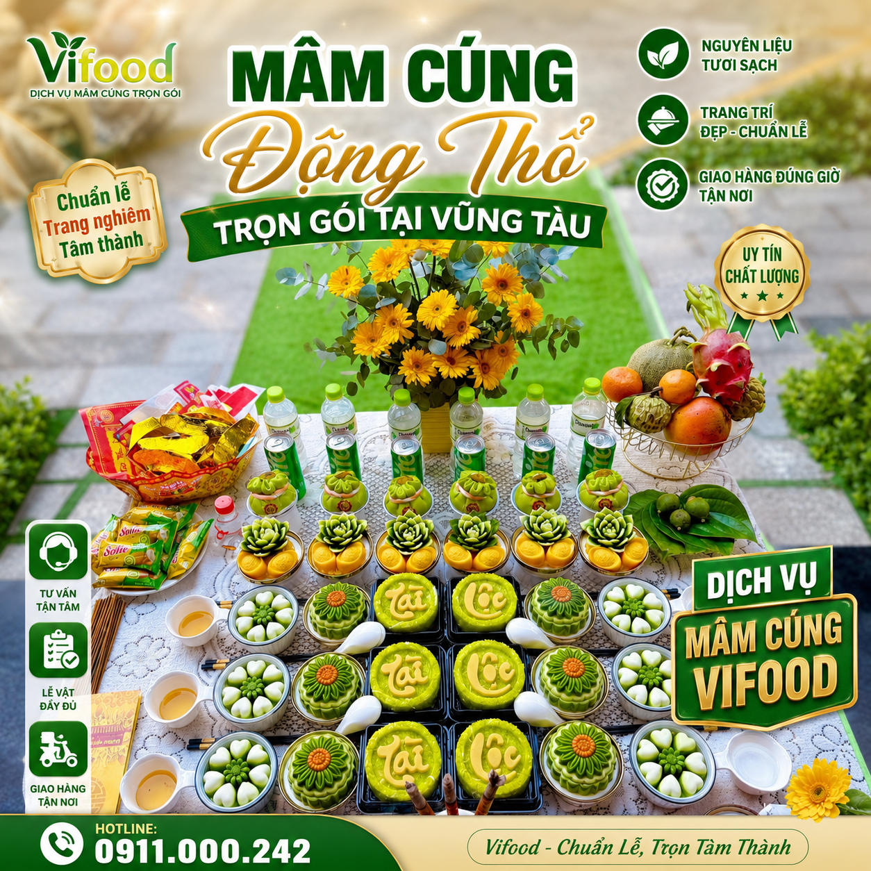 Đặt Mâm Cúng Động Thổ Tại Vũng Tàu - Giao Nhanh Tận Nơi
