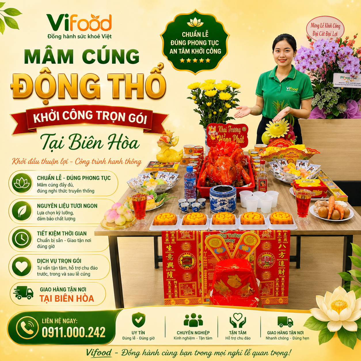Đặt Mâm Cúng Động Thổ - Tiện Lợi, Nhanh Chóng, Chu Đáo Tại Biên Hòa