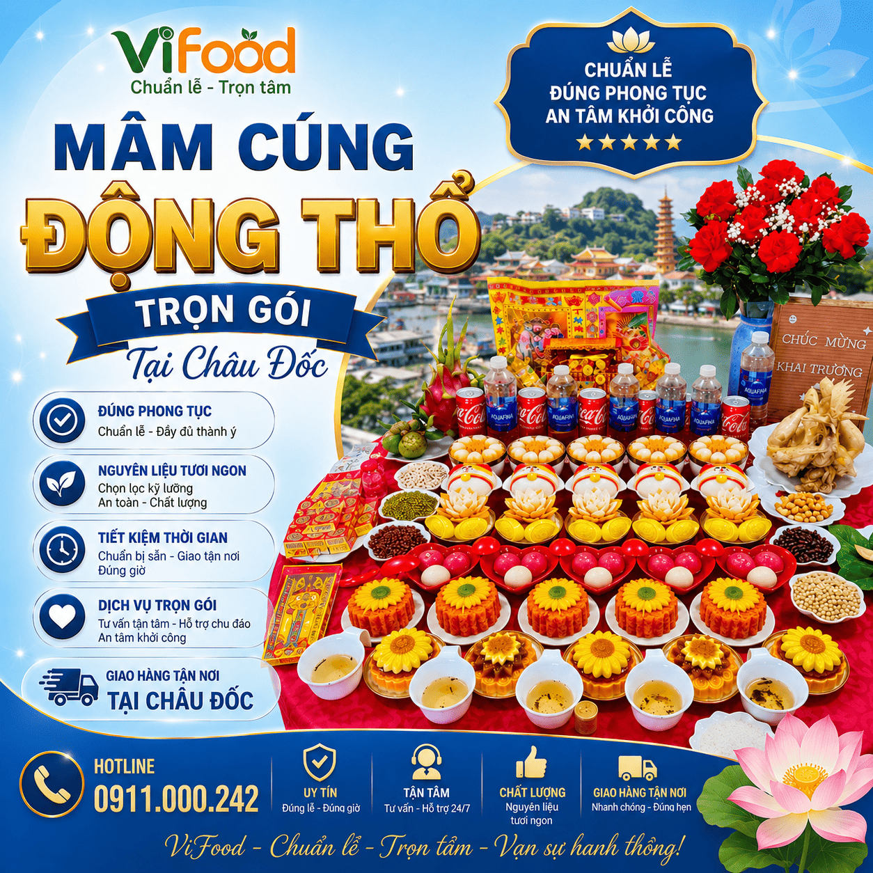 Đặt Mâm Cúng Động Thổ Nhanh Chóng Tại Châu Đốc – Tiện Lợi Và Chu Đáo 