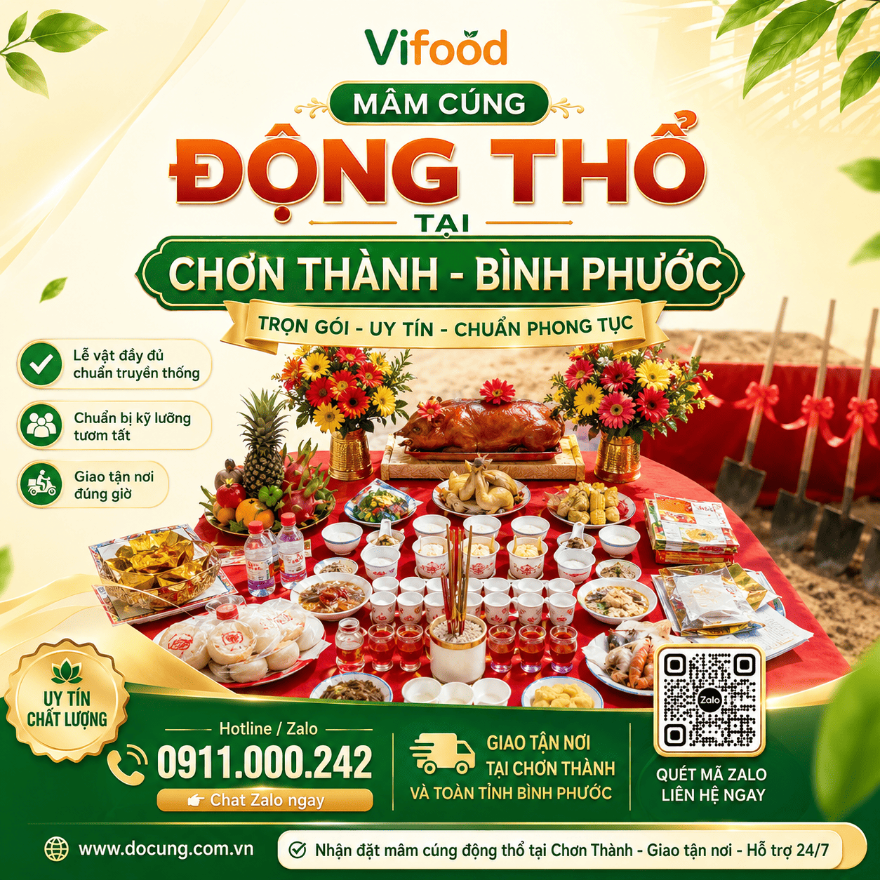 Dịch Vụ Mâm Cúng Động Thổ Chuyên Nghiệp Cho Mọi Công Trình Tại Chơn Thành