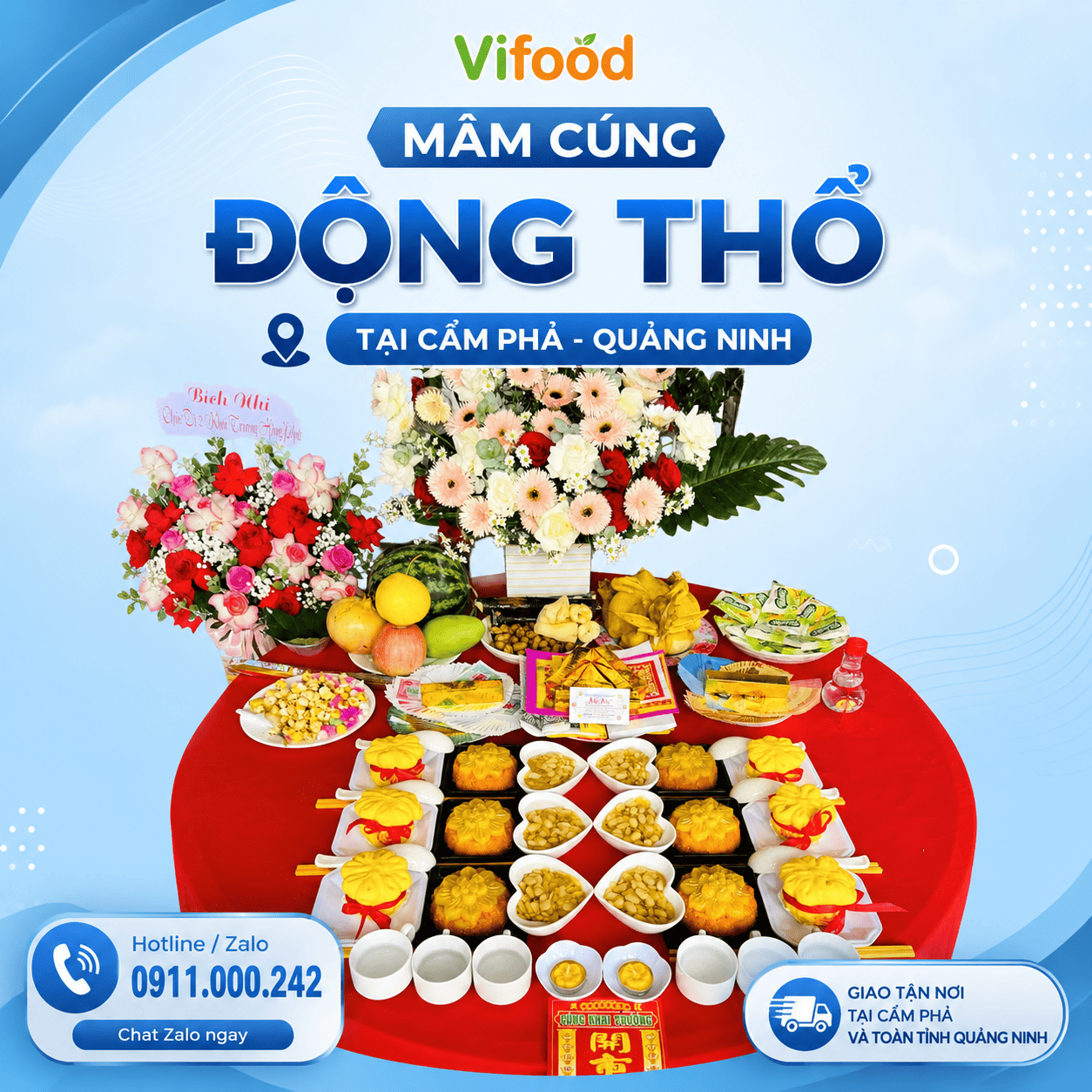 Mâm Cúng Động Thổ Chất Lượng - Giao Đúng Giờ, Đúng Lễ Tại Cẩm Phả Quảng Ninh