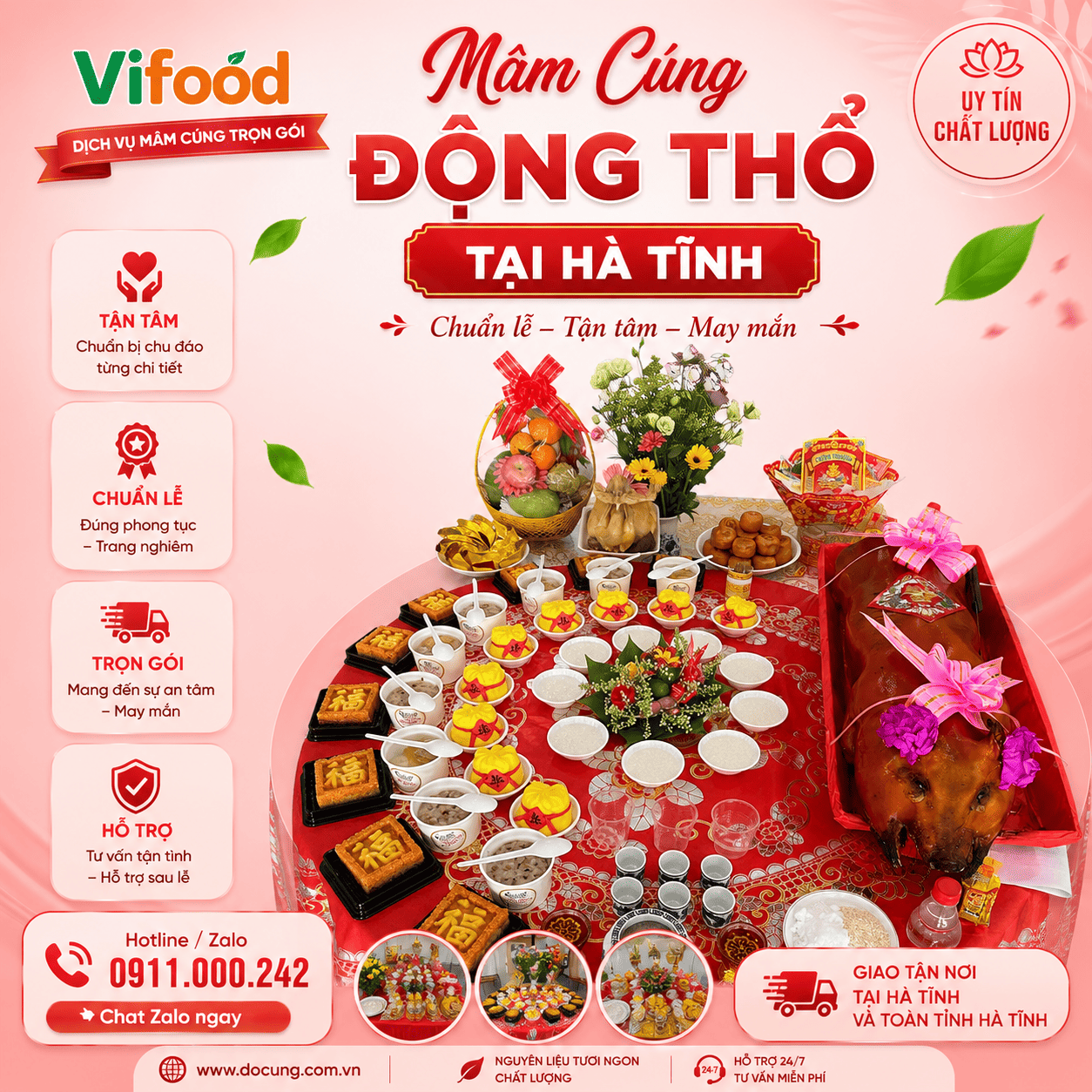 Dịch Vụ Mâm Cúng Động Thổ Tại Hà Tĩnh Chuyên Nghiệp