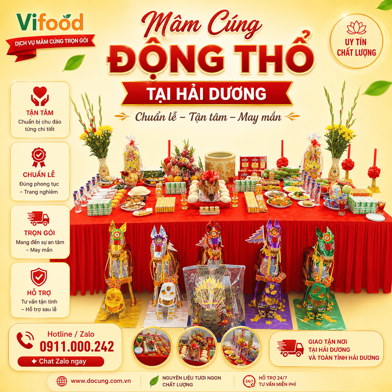 Mâm Cúng Động Thổ Tại Hải Dương - Trọn Gói, Đầy Đủ Lễ Vật 