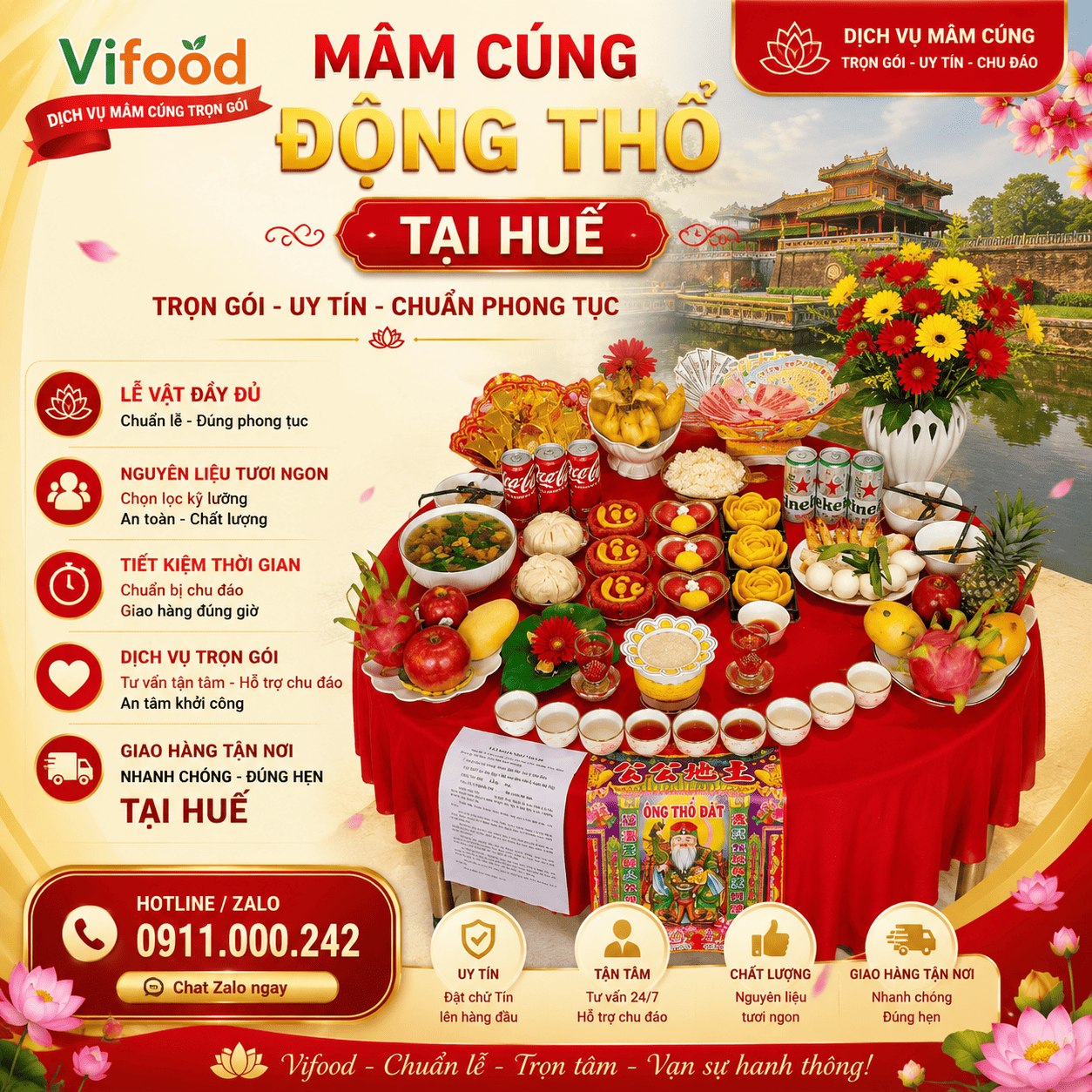 Khởi Công May Mắn Với Mâm Cúng Động Thổ Trọn Gói Tại Huế