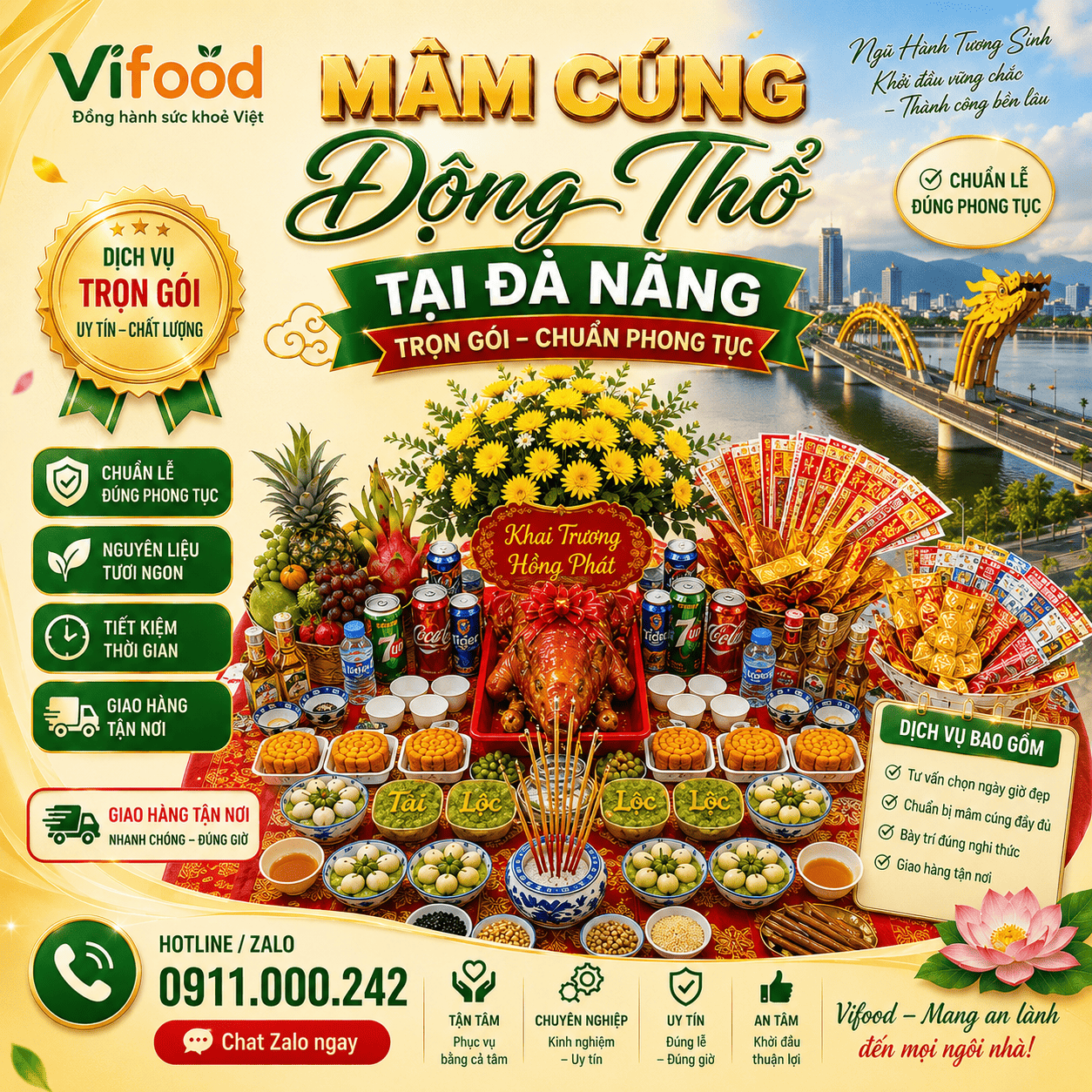 Mâm Cúng Động Thổ Trọn Vẹn – Khai Mở Tài Lộc Tại Đà Nẵng