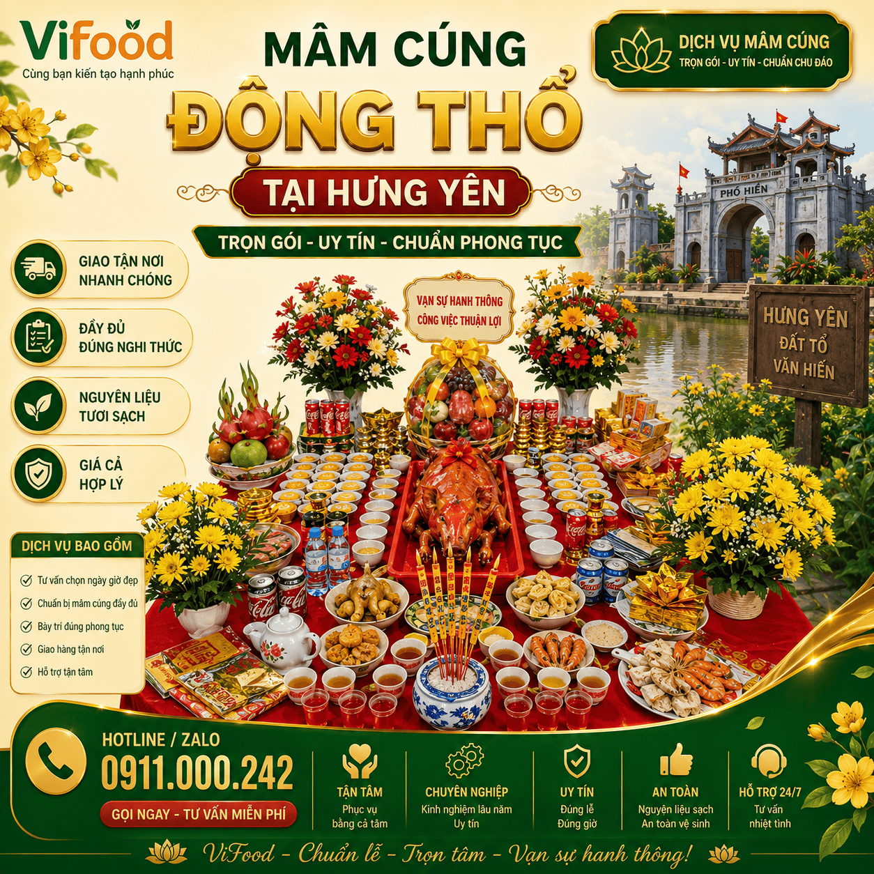 Dịch Vụ Mâm Cúng Động Thổ Uy Tín Tại Hưng Yên