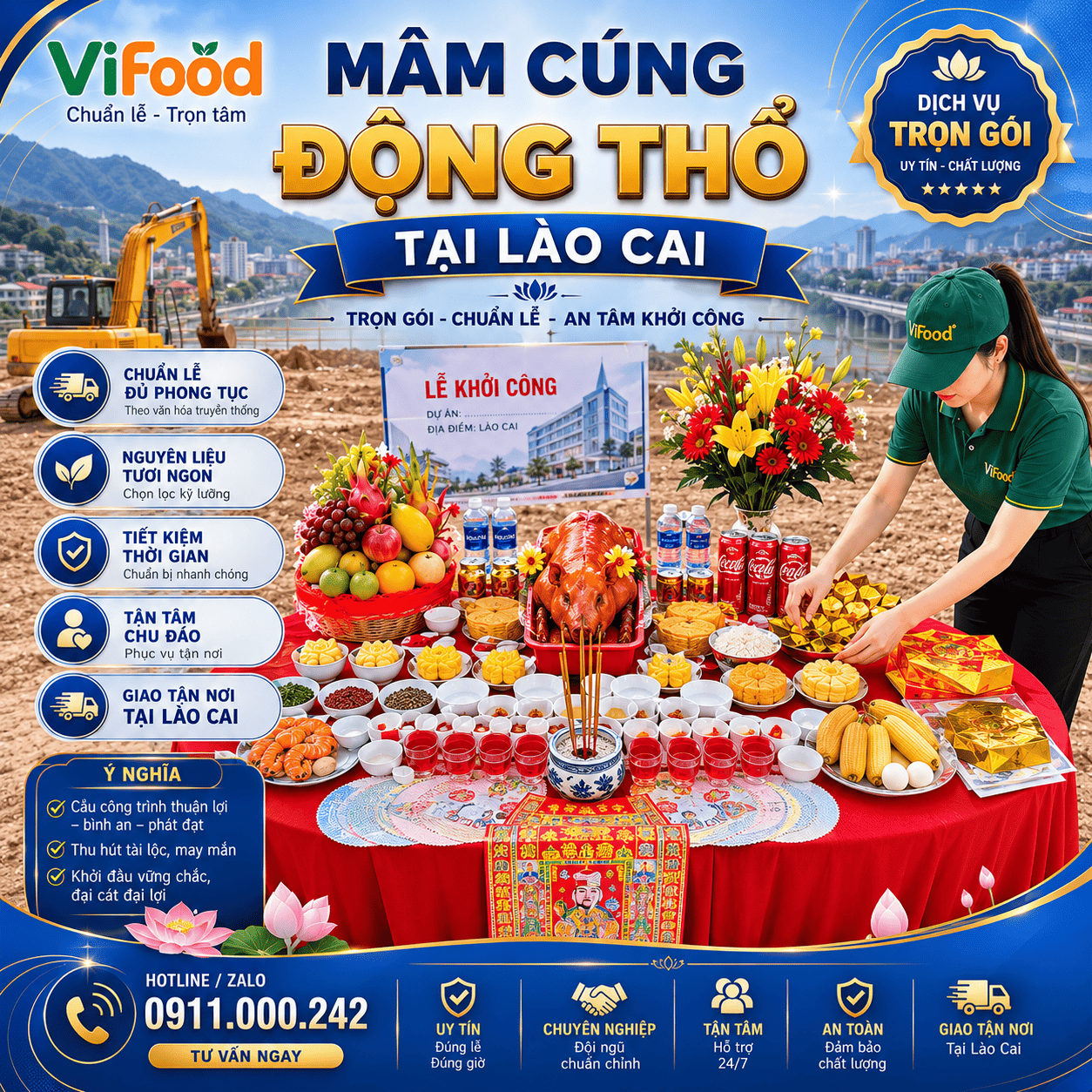 Mâm Cúng Động Thổ Đầy Đủ, Chuẩn Phong Tục Việt Tại Lào Cai