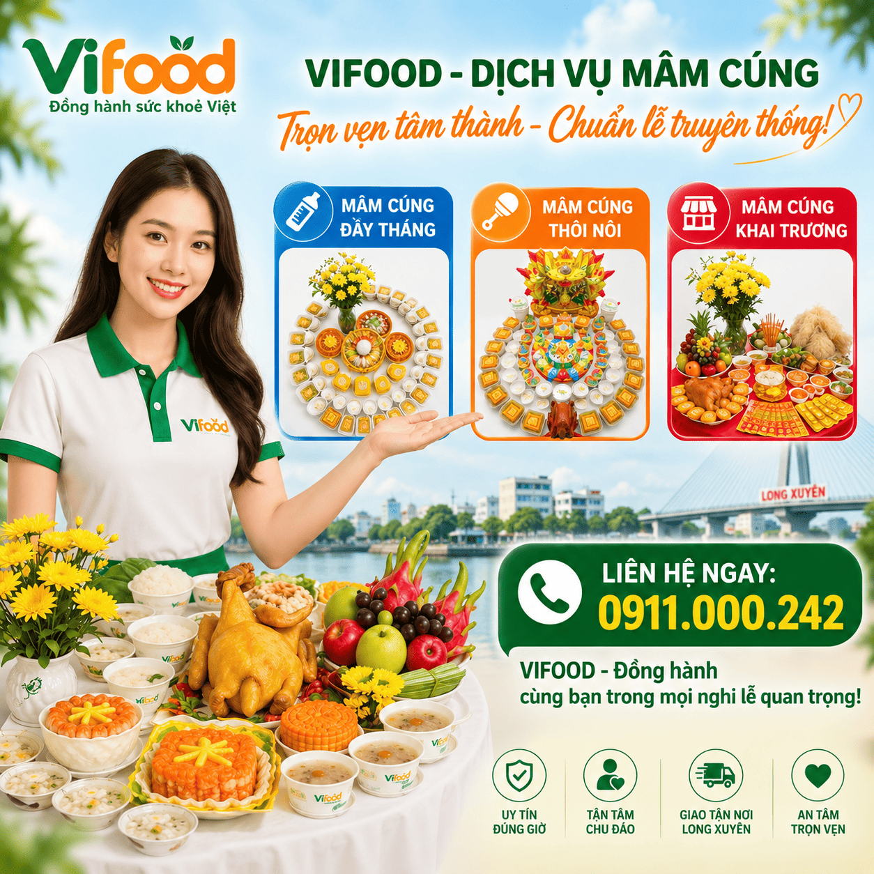 Mâm Cúng Động Thổ Trọn Gói Giá Tốt Tại Long Xuyên